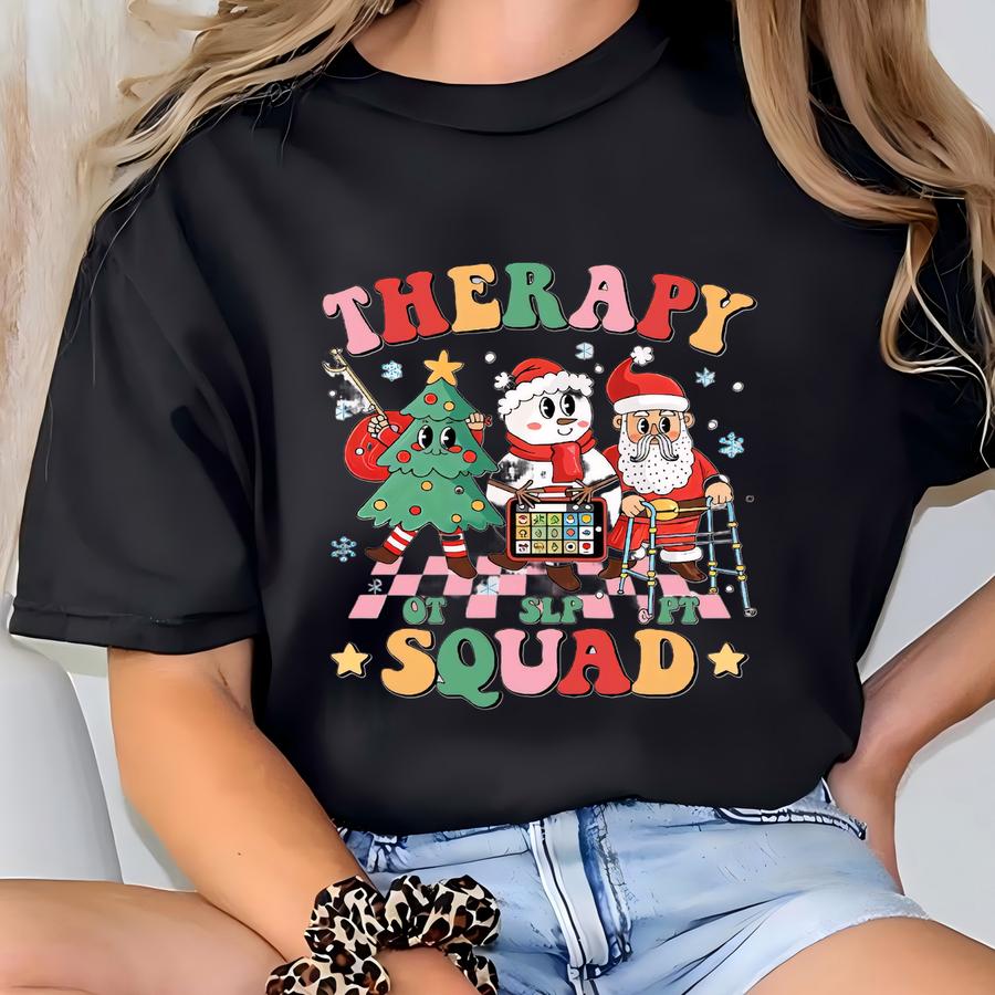 Therapy Slp Ot Pt Shirt, Speech Therapy, Physical Therapy, Rehab Therapy, Therapy Christmas , Occupational Therapy, Therapy Xmas T-shirt
