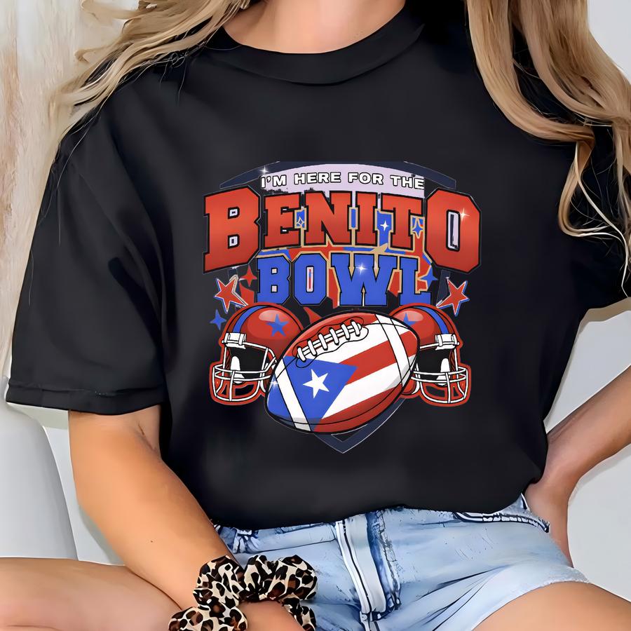 ® Benito Bowl Shirt, Puerto Rico Football Shirt, Bunny Super Bowl Shirt, Football Halftime Show Hoodie, Game Day Unisex Top T-shirt
