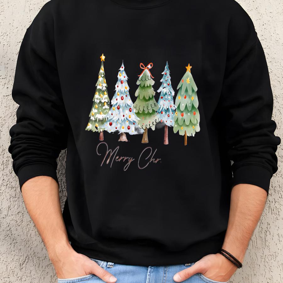 Merry Christmas Sweatshirt: Matching Family Holiday Sweaters, Retro Merry Crewneck, Xmas Gift Sweatshirt