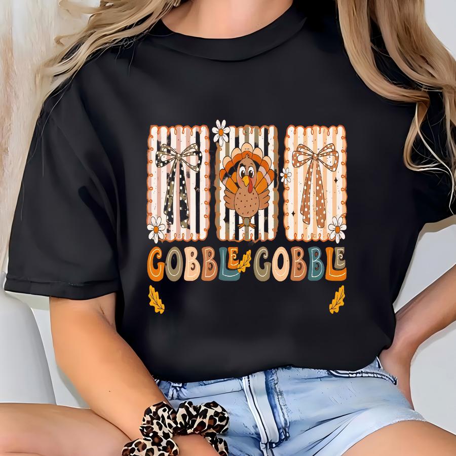 ® Gobble Gobble Till You Wobble Shirt, Funny Thanksgiving Tee, Thanksgiving Turkey Shirt, Thanksgiving Gift, Cute Fall Hoodie T-shirt