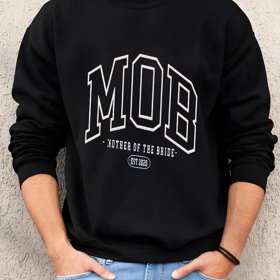 ® Mother Of The Bride Sweatshirt, Varsity Mob Shirts, Getting Ready Bridal Party Outfit,mom Of Bride Gift Sweatshirt
