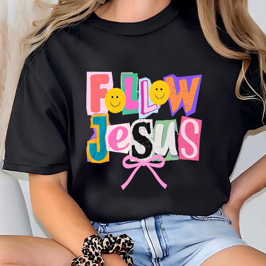 Follow Jesus Hoodie: Christian Coquette Preppy Graphic Tee T-shirt