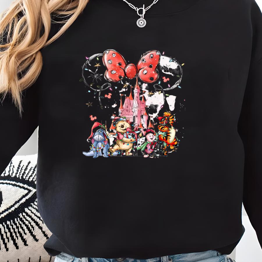 Retro And Piglet Christmas Sweatshirt: Holiday Hoodie,retro Pooh Bear Friends Shirt, Christmas Gift 2025, S520 Sweatshirt