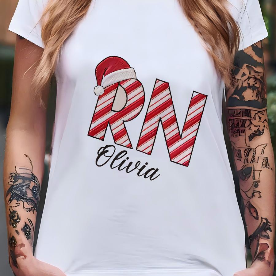 Custom Rn Quarter Zip Sweatshirt, Christmas Nurse Sweatshirt, Registered Nurse Shirt Personalized Rn Sweatshirt, Gift For Nurse T-shirt