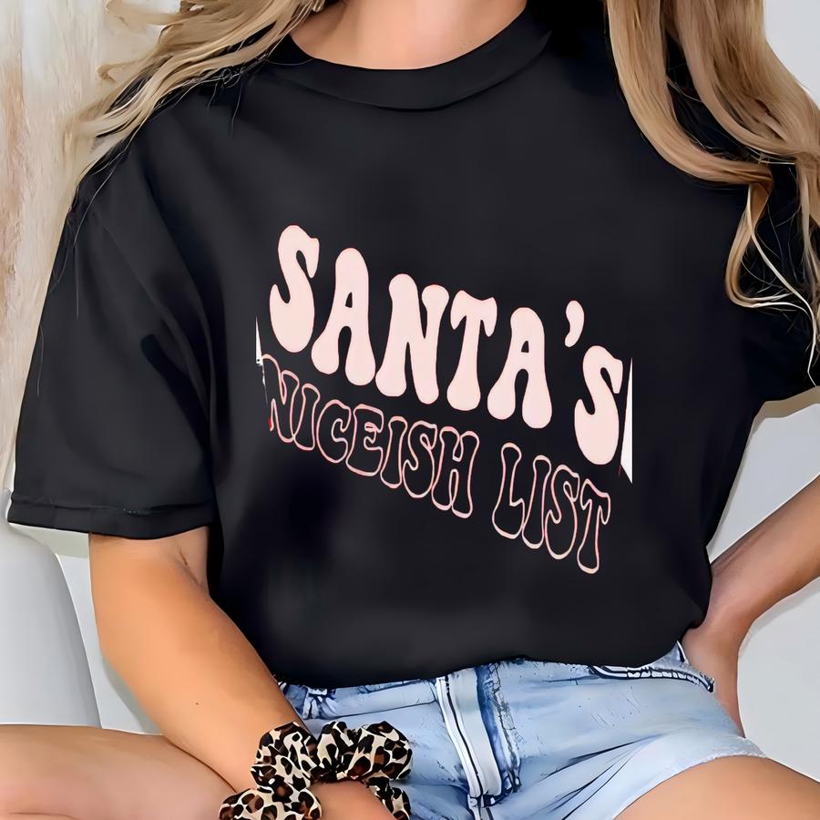 Naughty Nice Couples Christmas Sweatshirt,christmas Couple Matching Shirts,christmas Matching Tshirts,xmas Party,couples Christmas Shirt T-shirt