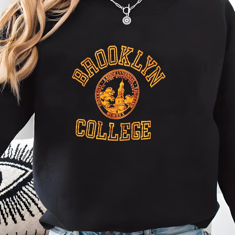 Vintage 90s Brooklyn College University New York Sweatshirt, Brooklyn College Shirt, Brooklyn College Hoodie, Brooklyn College Sweater Sweatshirt