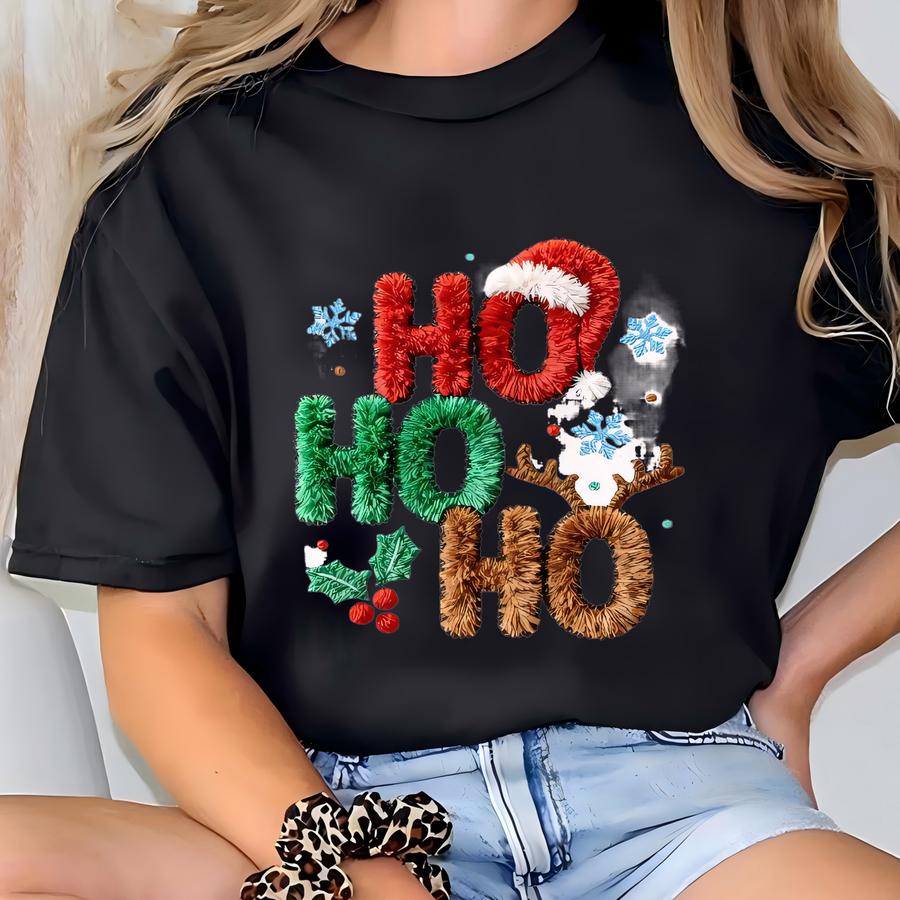 Ho Ho Ho Sweatshirt, Merry Christmas Cheer Hoodie, Festive Holiday Vibes Sweatshirt, Winter Wonderland Hoodie, Jolly Santa Spirit Sweatshirt T-shirt