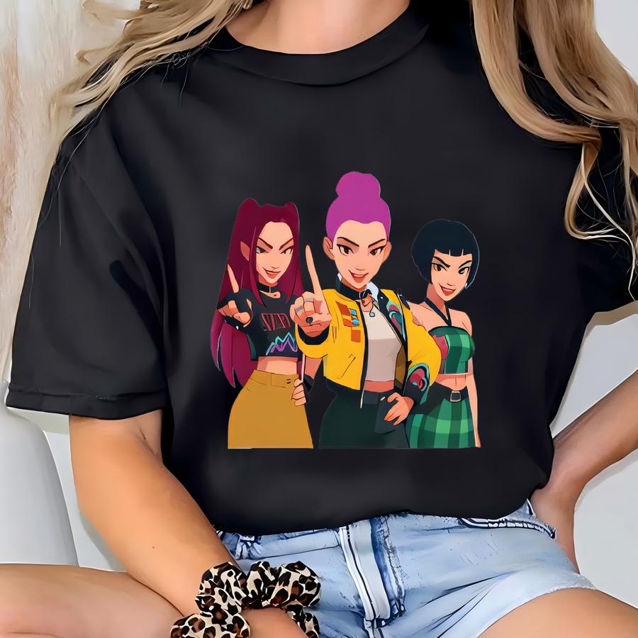 Huntrix Sings Golden Kpop Demon Hunters Sweatshirt, Youth Anime Inspired Hoodie, Cool Music Character Outfit, Pop Culture Hoodie T-shirt