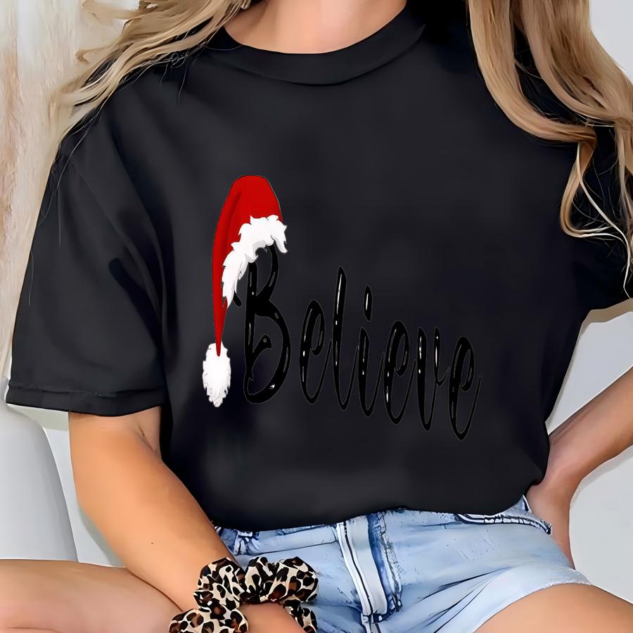 Holiday Believe Sweatshirt: Festive Christmas Pullover, Family Gift Crewneck T-shirt