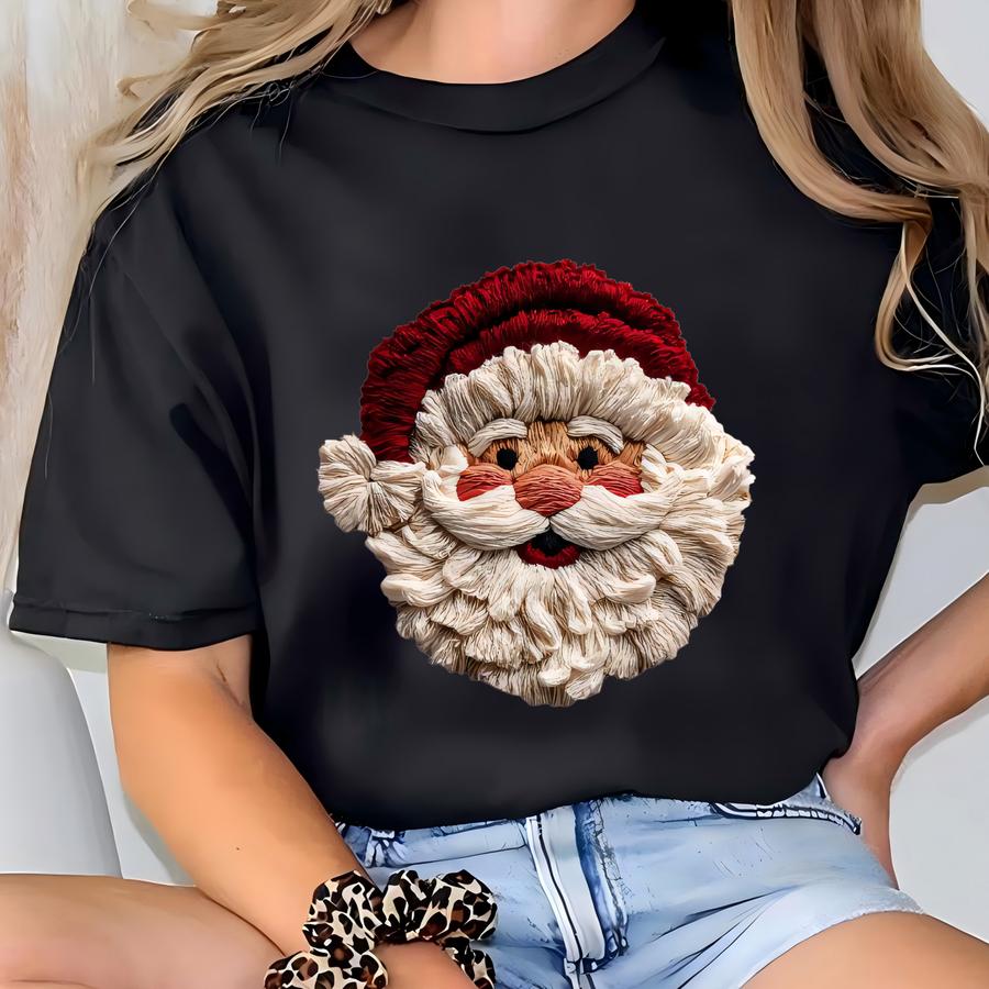 Retro Santa Sweatshirt, Cozy Santa Sweatshirt, Retro Christmas Santa Shirt, Holiday Clothing For Women, Christmas Sweatshirt For Woman T-shirt