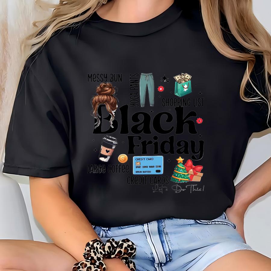 Black Friday Shirt, Shopping List; Unisex Graphic Hoodie T-shirt