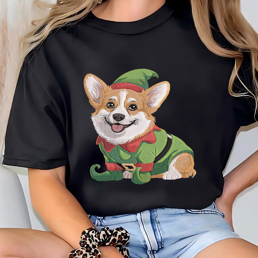 Christmas Corgi Sweatshirt: Cute Corgi Sweatshirt | Dog Mom Sweater T-shirt