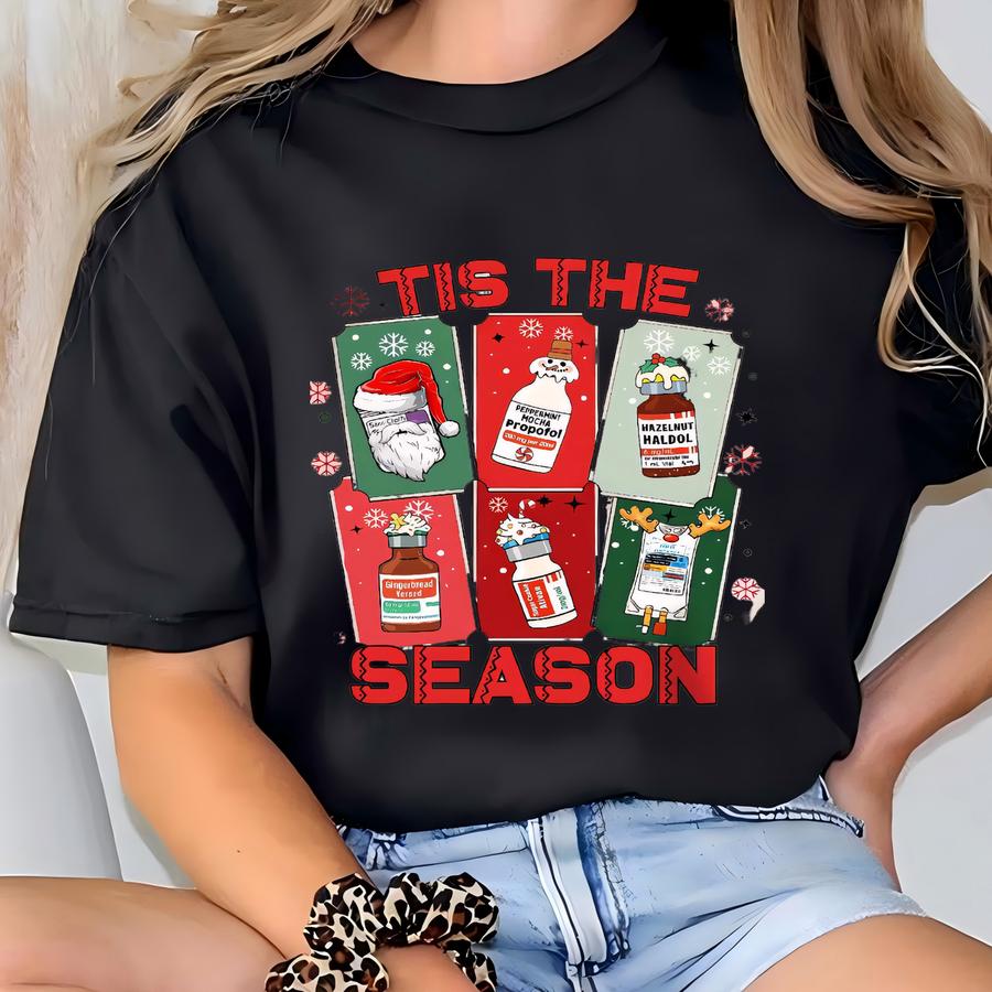 Tí The Season Nurse Christmas Shirt, Silent Night Christmas Sweatshirt, Christmas Nurse Shirt, Medical Christmas Hoodie, Nurse Holiday Tee T-shirt