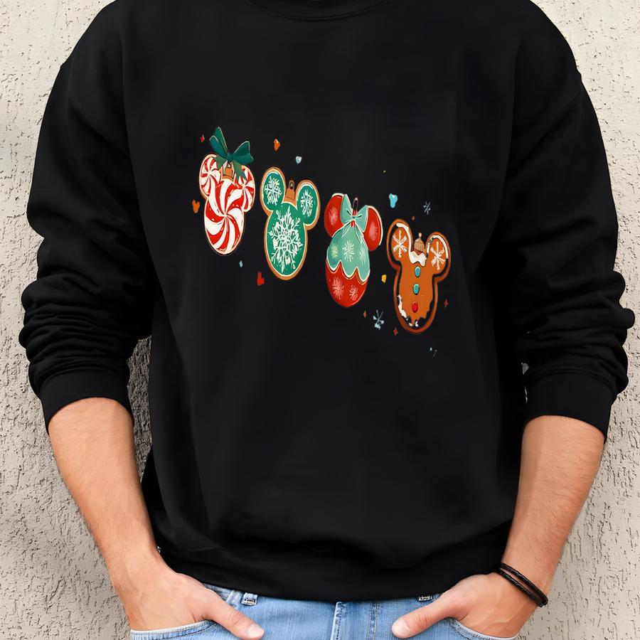 Merry Christmas Style Sweatshirt – Cute Holiday Cookie Ears Crewneck, Festive Winter Gift Sweatshirt