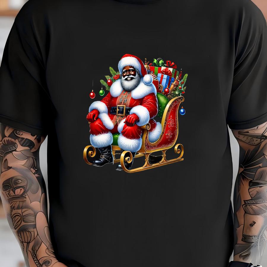 Santa Ride Afro American Santa Shirt