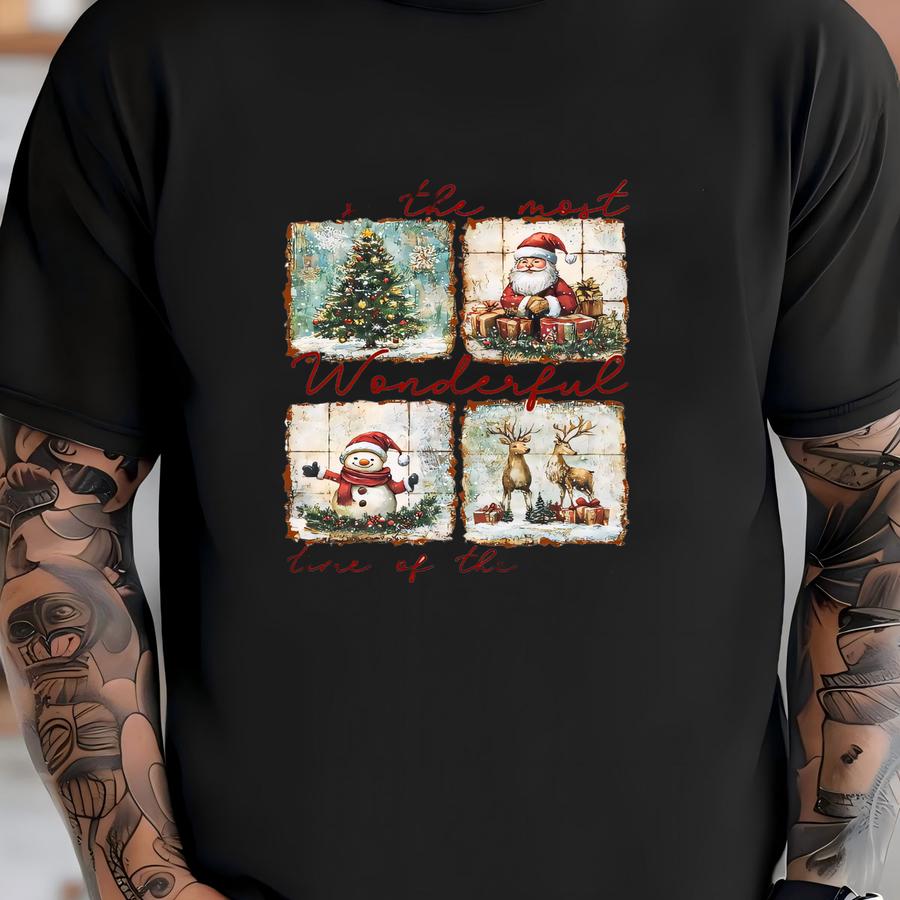 Most Wonderful Time Of The Year Hoodie Sweatshirt, Retro Christmas Pullover, Cute Holiday Outfit, Cozy Winter Gift Idea Shirt
