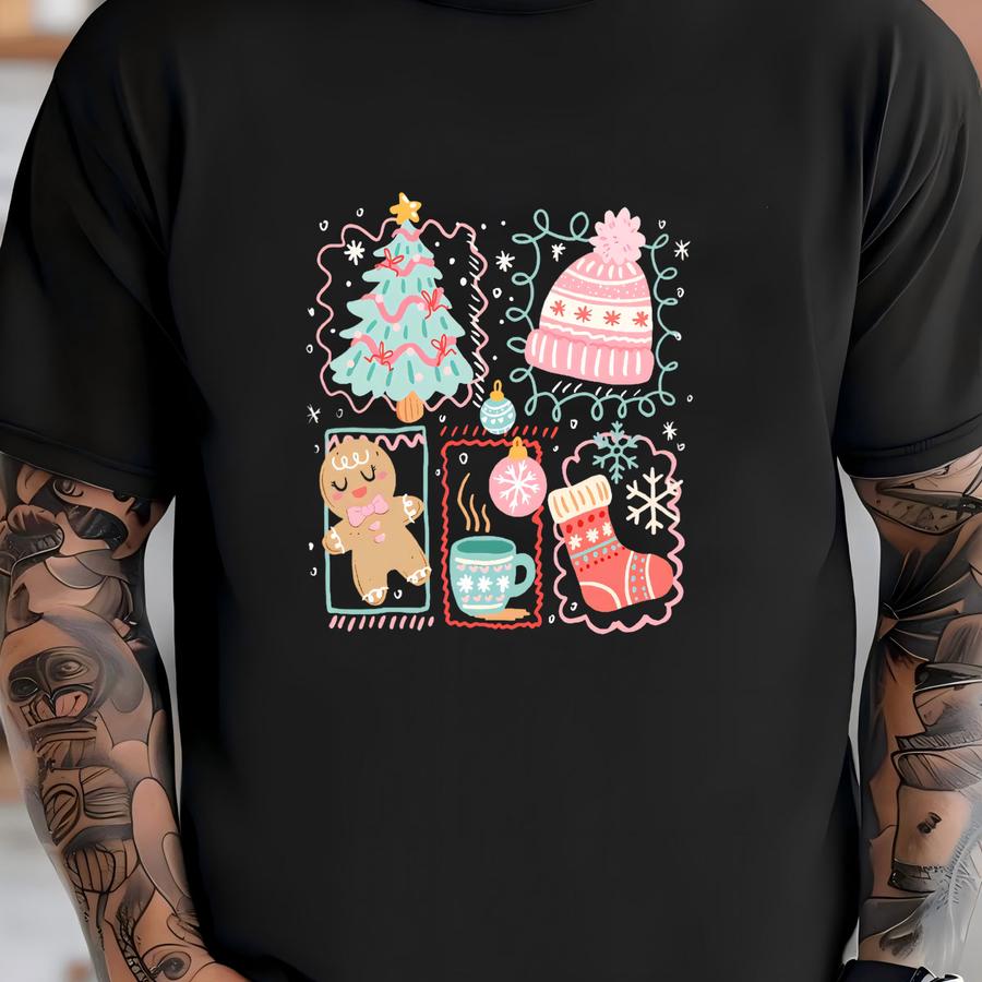 Cute Gingerbread Christmas Tree Hoodie Sweatshirt, Holiday Pullover, Cozy Winter Outfit, Family Xmas Party Gift Shirt