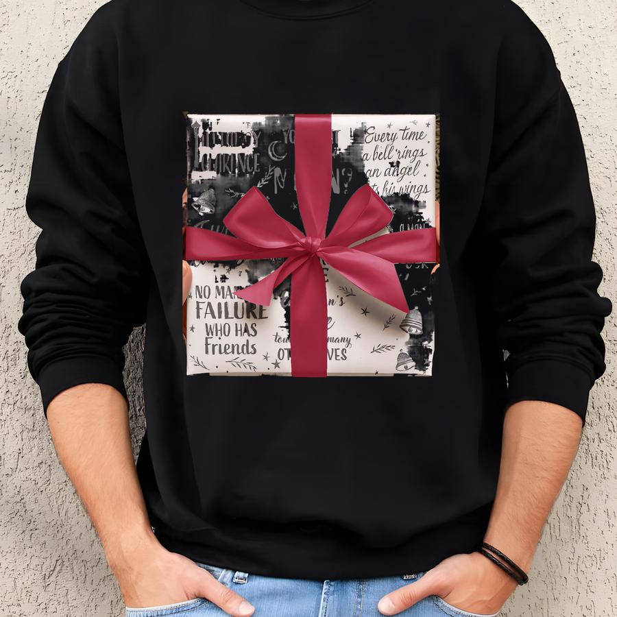 It's A Wonderful Life Gift Wrap, Christmas Movie Wrapping Paper, Festive Holiday Gift Packaging Sweatshirt It's A Wonderful Life Gift Wrap, Christmas Movie Wrapping Paper, Festive Holiday Gift Packaging Sweatshirt