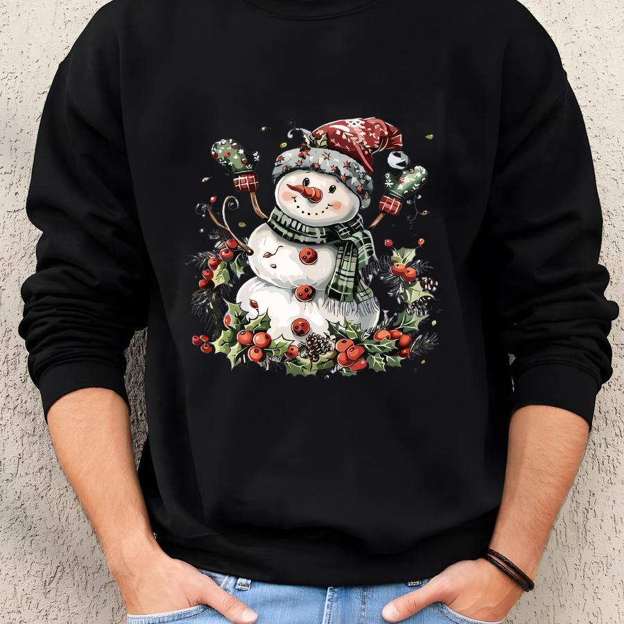 Christmas Snowman Sweatshirt, Cute Snowman Shirt, Christmas Sweater, Gift For Christmas, Christmas Season Sweatshirt, Winter Season Shirt Sweatshirt