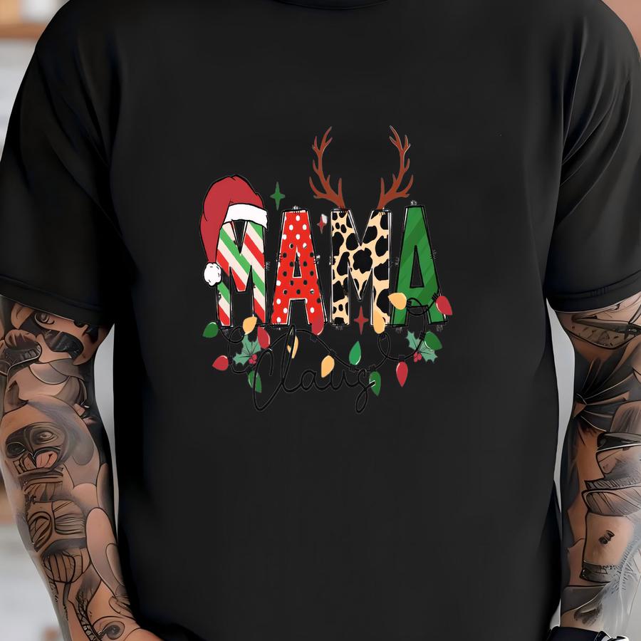Custom Mama Claus Sweatshirt, Personalized Christmas Hoodie With Kids’ Names, Holiday Mom Shirt, Festive Xmas Tee Shirt