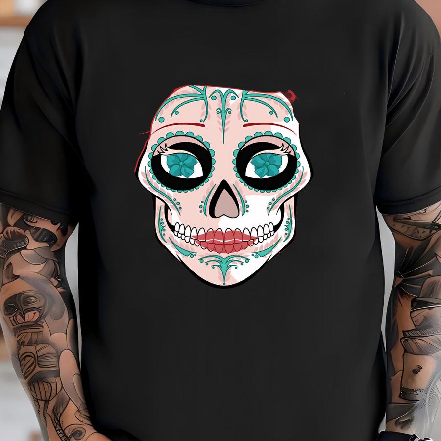 Ariel And Flounder Sugar Skull 11x14 Print T-shirt