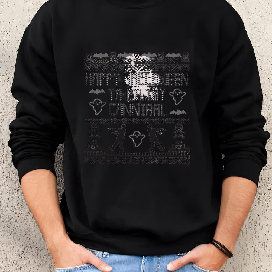 Raglan Sve Happy Halloween Ya Filthy Cannibal Shirt Funny T Tee Top Cute Graphic Zombie Zombies Trick Or Treat Ghost Rip Spooky Animal Ha Sweatshirt