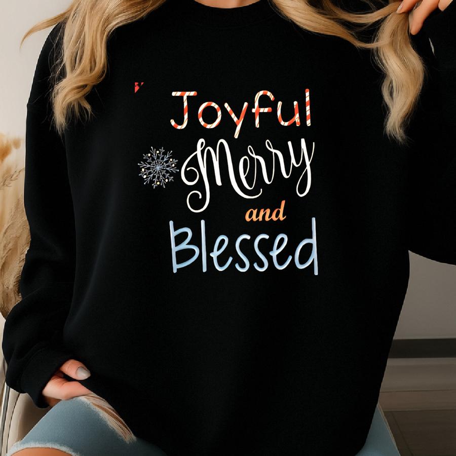 Custom Made Joyful, Merry, And Baseball Tee Sweatshirt