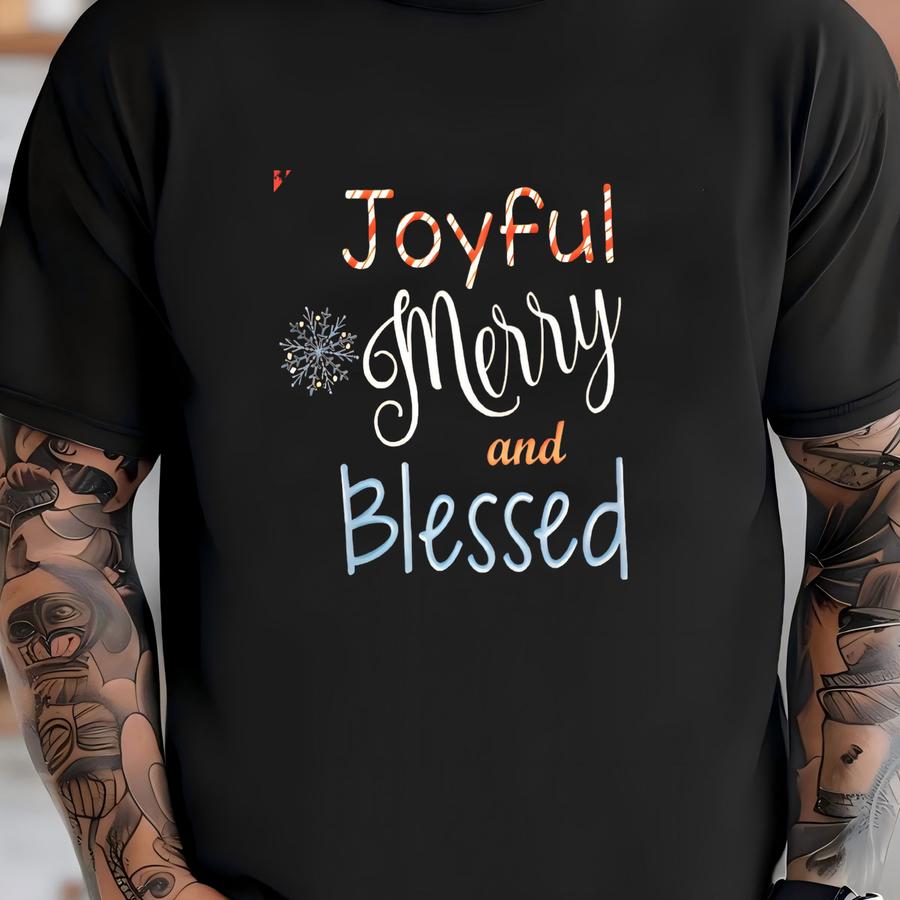 Custom Made Joyful, Merry, And Baseball Tee T-shirt
