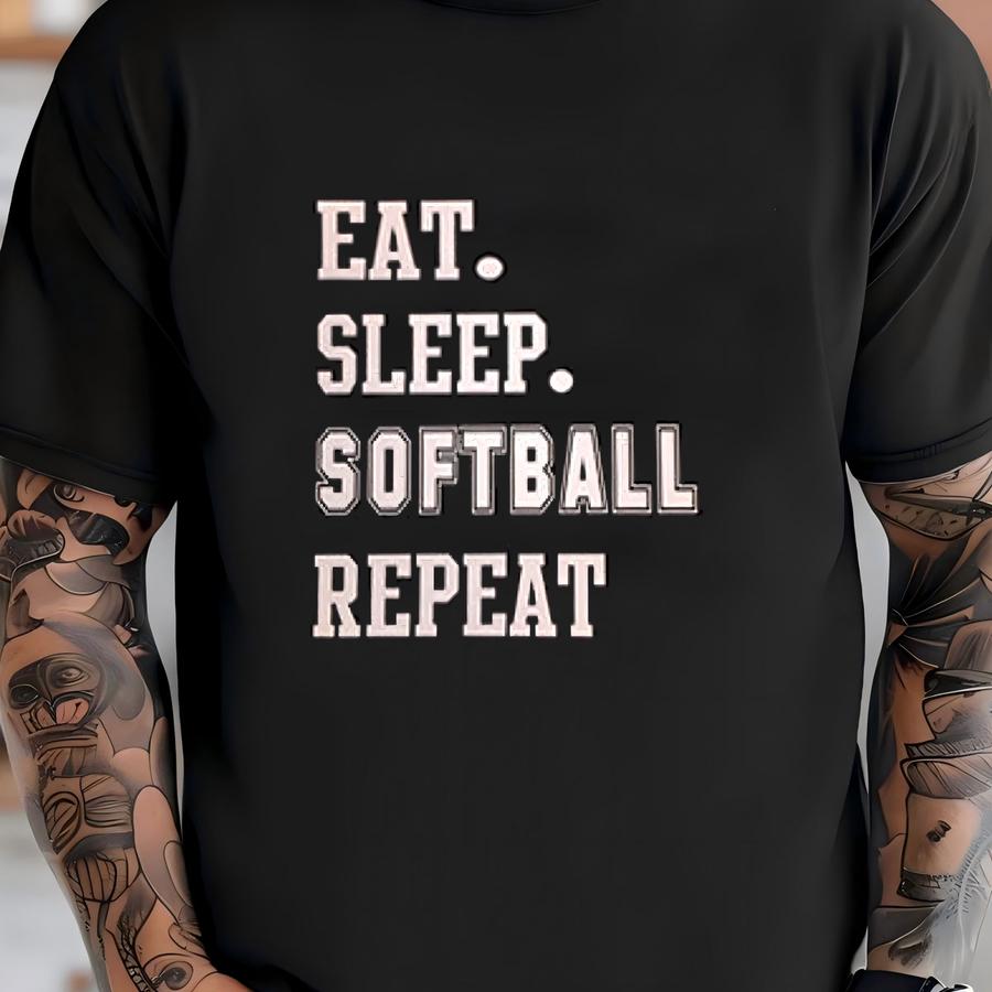 Custom Made Eat Sp Softball Repeat T-shirt