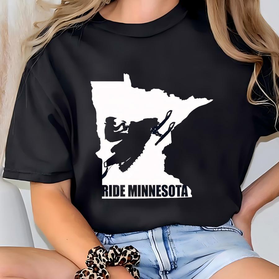 Ride Minnesota Snowmobile Shirt: Winter Sports Gift T-shirt