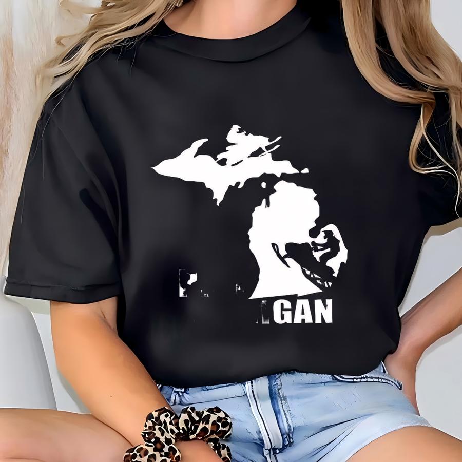 Ride Michigan Snowmobile Long Sve Shirt: Winter Sports Gift T-shirt