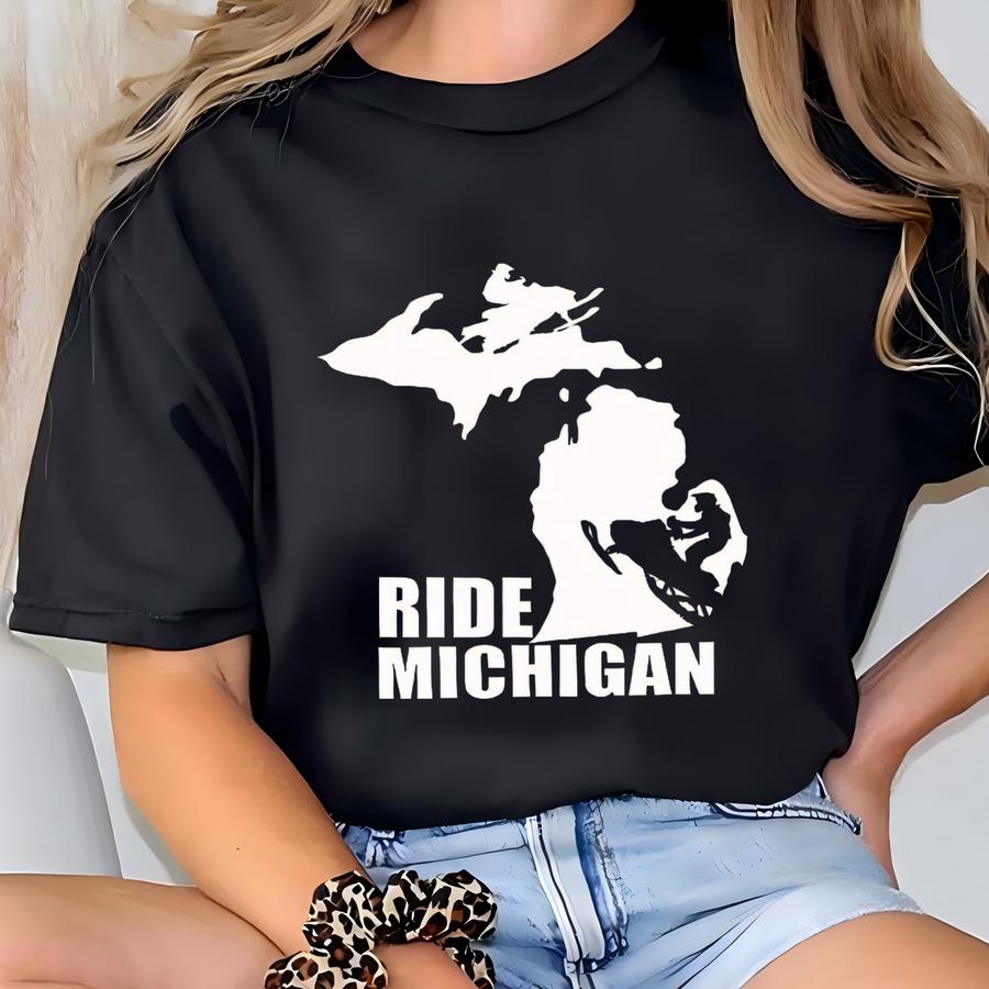 Ride Michigan Snowmobile Shirt: Winter Sports Gift T-shirt