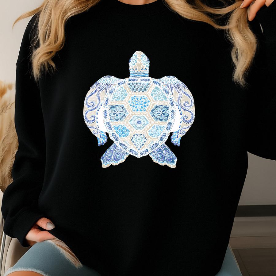 Sea Turtle Print - Sea Turtle Art - Sea Turtles - Sea Turtle Decor - Home Decor - Turtle Print - Beach Decor - Al Art - Printable Art Sweatshirt