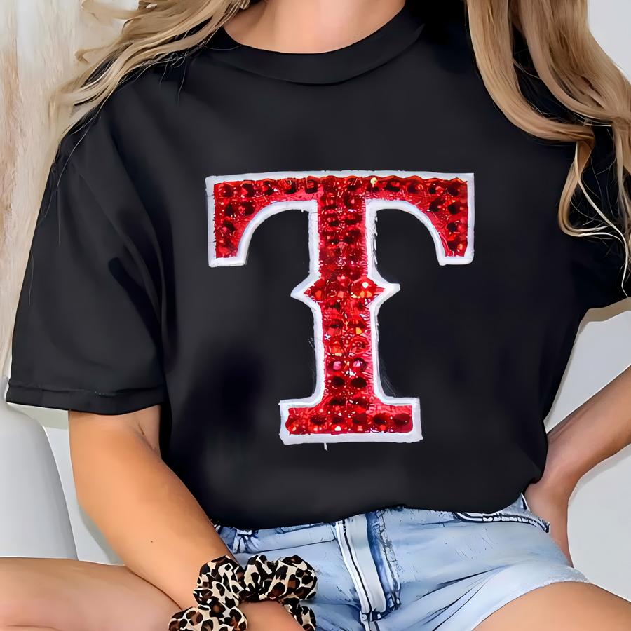 Texas Rangers Bling Baseball Hat T-shirt