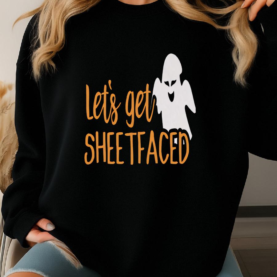 Let's Get Sheetfaced Funny Halloween Ghost Shirt Sweatshirt