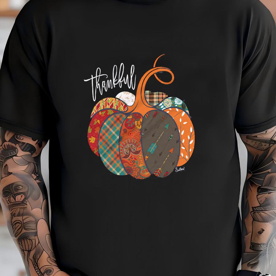 Thankful Pumpkin Thanksgiving V-neck Hoodie T-shirt