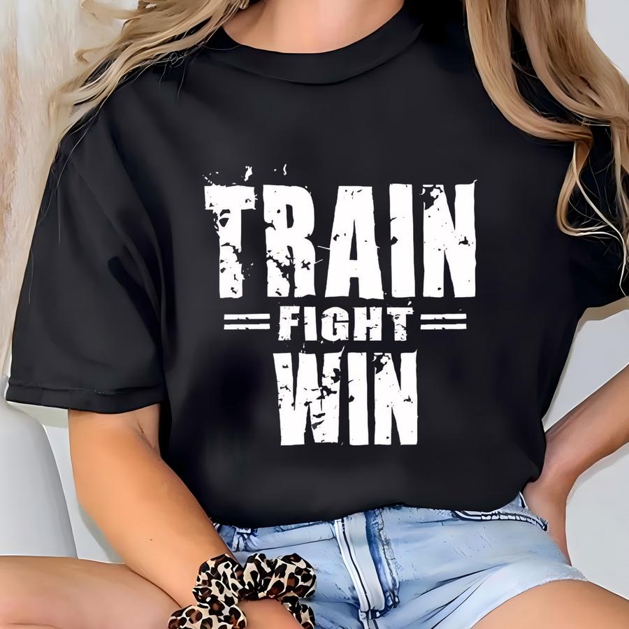 Football Tee Shirts-train Fight Win Adult Football Short Sve Crew Neck Fine Jersey Tee-hoodies-fitness Tee-dad Gift-vintage Tee Shirts T-shirt