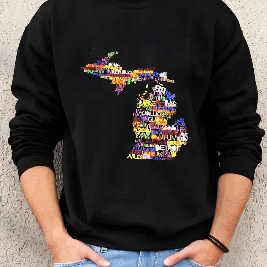 Michigan Blanket- Word Art- Michigan Gift- Michigan Home- I Love Michigan- College Gift- Housewarming Gift- Moving Gift- Graduation Gift Sweatshirt