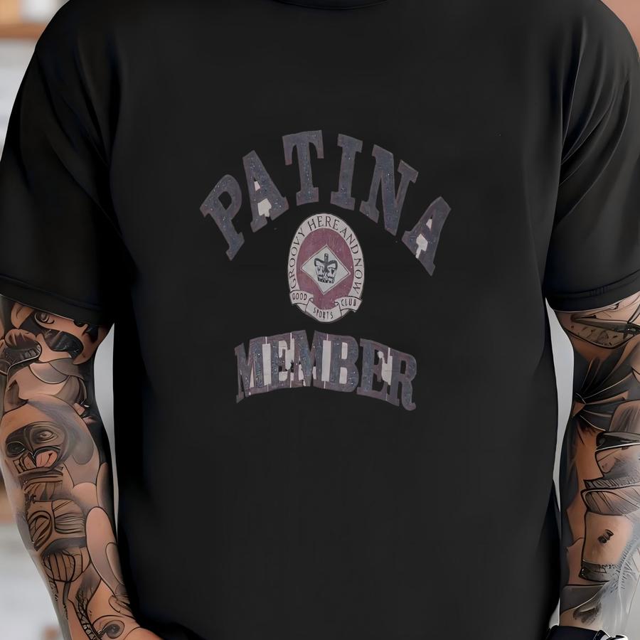 Vintage Patina Member 1980s Grey Sweatshirt Medium / Biker Cafe Racer Streetwear Hipster Sweater / Novelty Graphic Pullover T-shirt