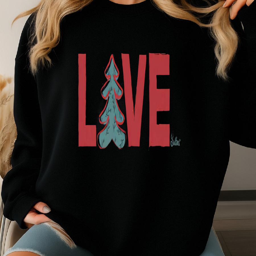 Christmas Tree Love Holiday Tshirt Sweatshirt Christmas Tree Love Holiday Tshirt Sweatshirt