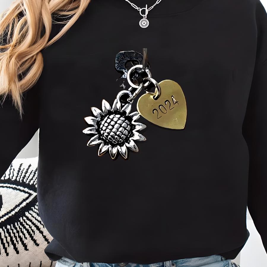 Kansas Christmas Ornament, Rusty Metal Holiday Decor, Large Sweatshirt