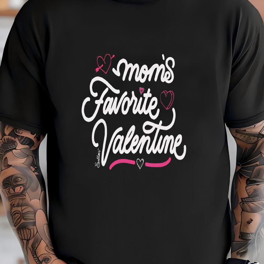 Mom's Favorite Valentine - Pink Hearts Youth Hoodie T-shirt