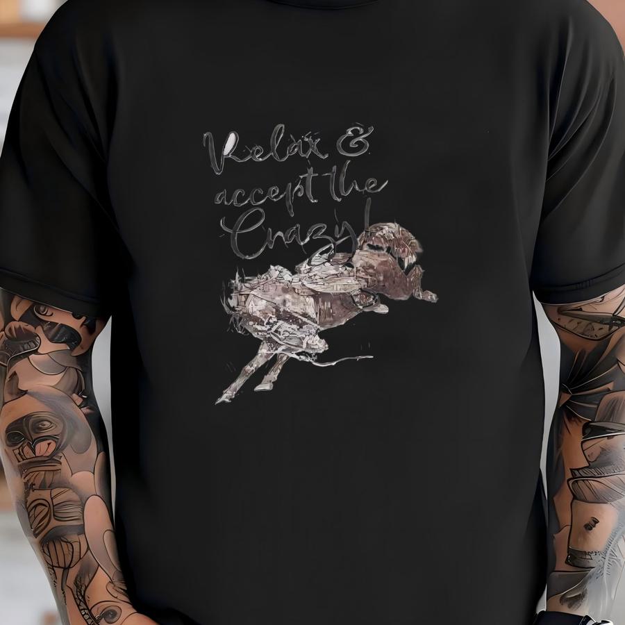 Western Tea Towel Flour Sack Tea Towels Fs183 Cowgirl Kitchen Towels Farmhouse Decor Relax And Accept The Crazy Vintage Bronc Rodeo Cowboy T-shirt