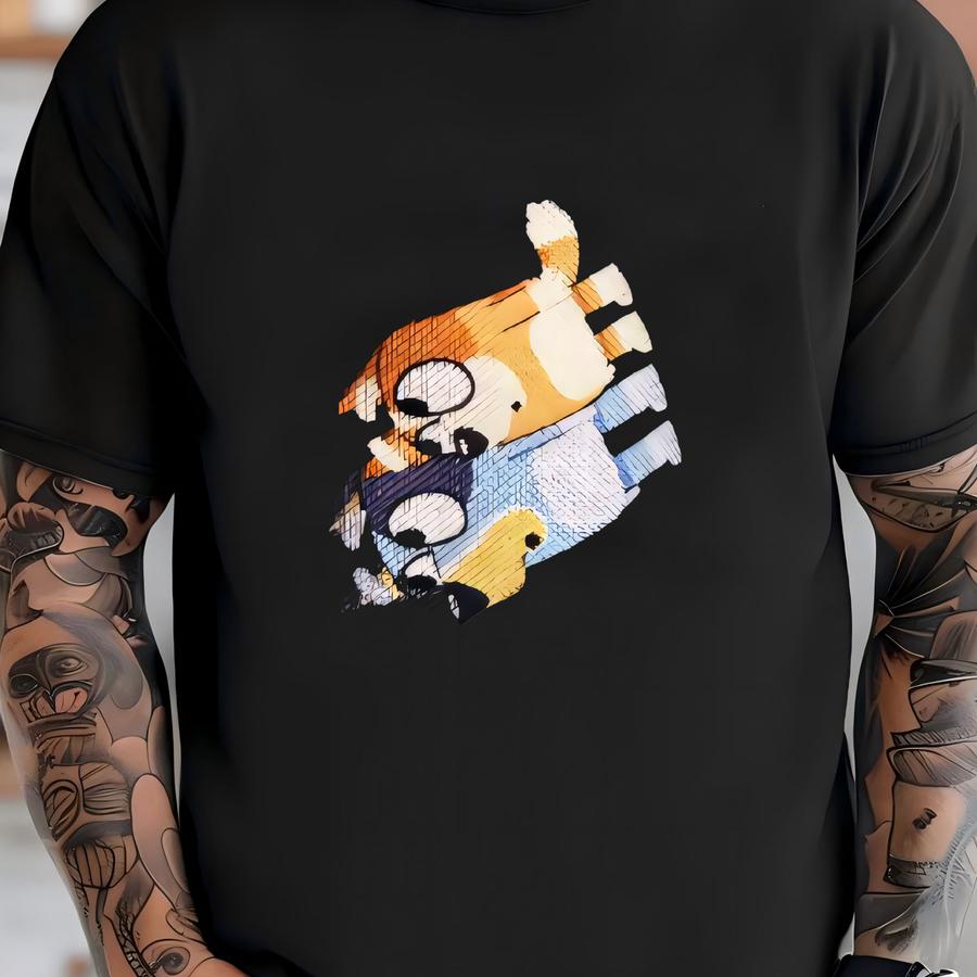 Bluey, Bingo, Bandit, And Chili 100% Cotton Fabric By Springs Creative! 4 Styles T-shirt