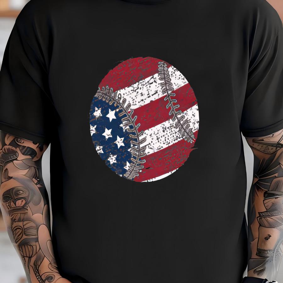American Flag Baseball Racerback Tank T-shirt
