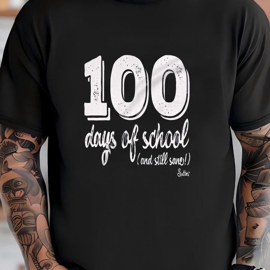Mens 100 Days Of School Teacher Tshirt V-neck T-shirt