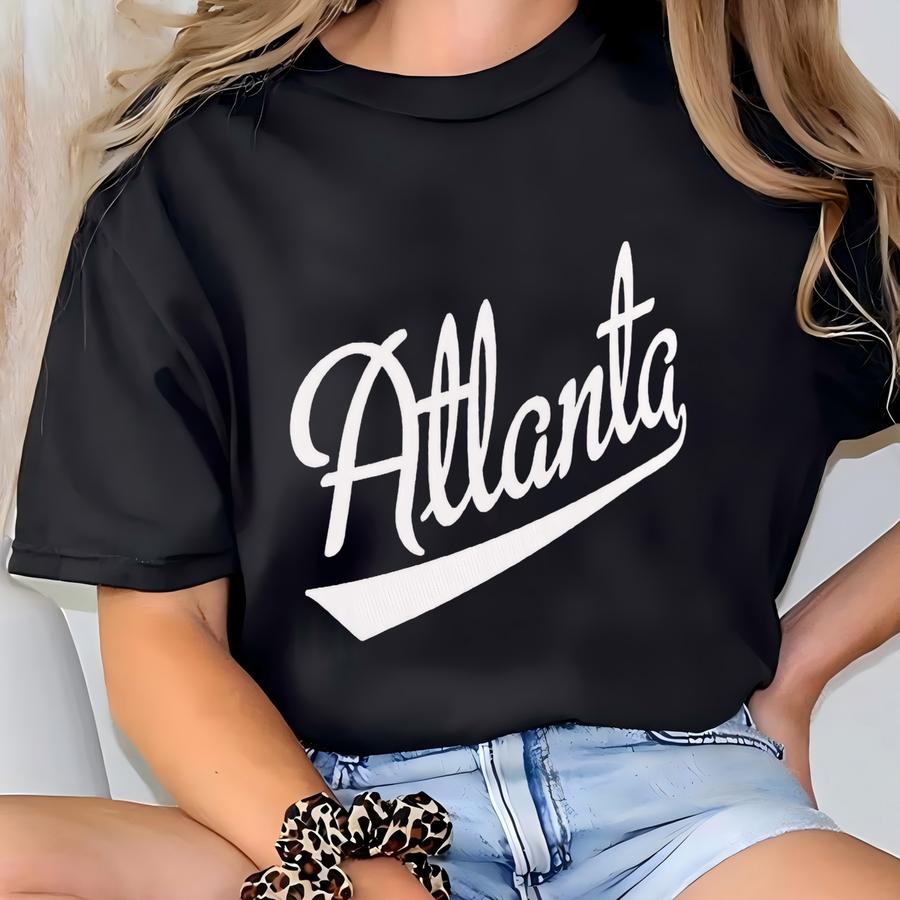 Atlanta Script Baseball Font Trucker Hat Nofo_h024 T-shirt