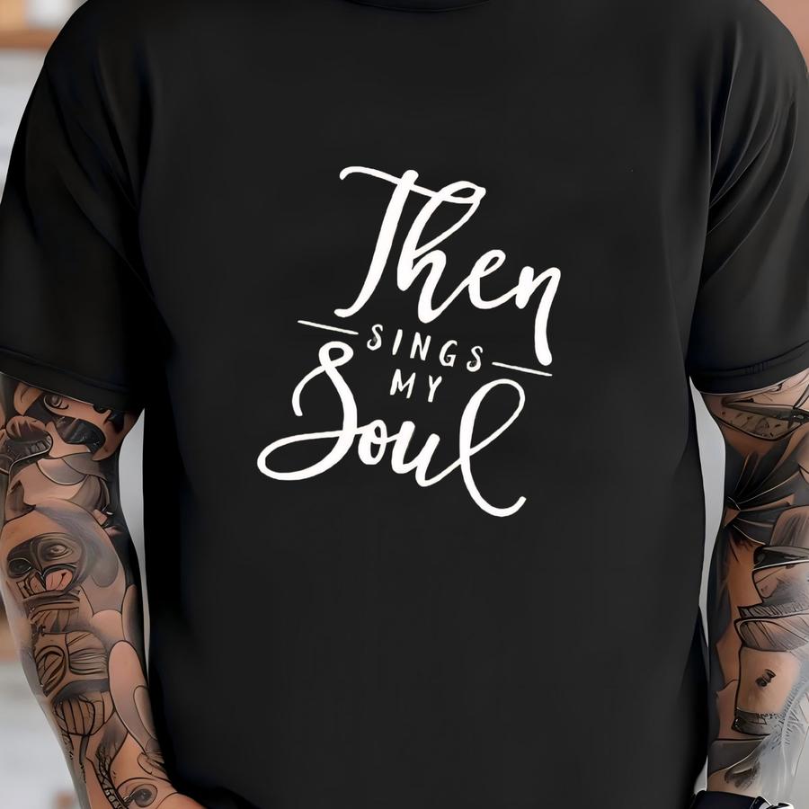 Then Sings My Soul V Neck Olive Green Shirt T-shirt