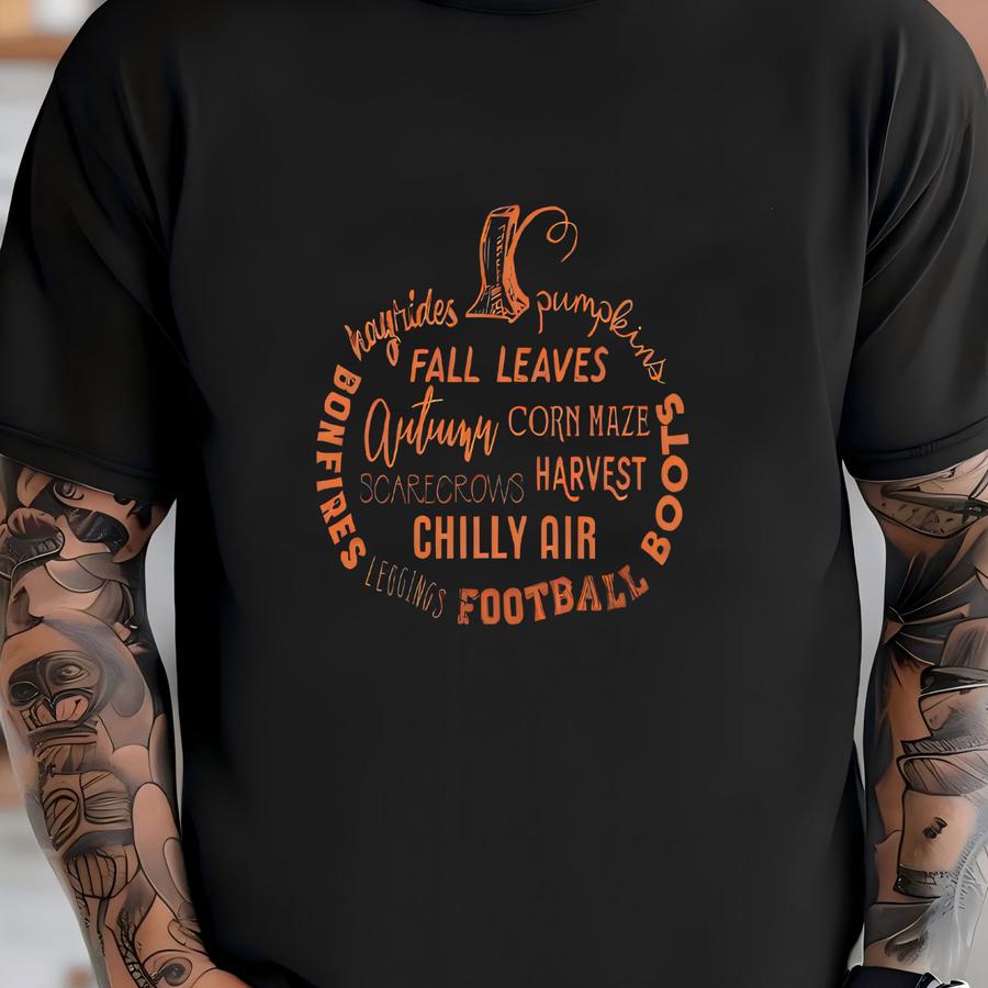 Fall Word Collage Hoodie T-shirt