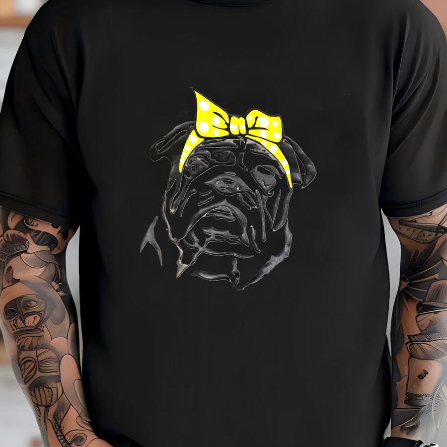 Bandana Bulldog With Your Choice Of Bandana Color - Custom Made T-shirt